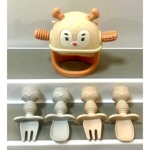 Smily Mia Penguin Buddy Silicone Baby Spoons for Baby Led Weaning